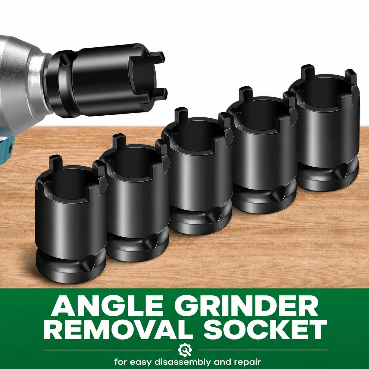 Multifunction Angle Socket Wrench Electric Grinder 4 Pronged for Quick Spanner Tool Bit Flange Nut Removal Impact Power Socket view 6