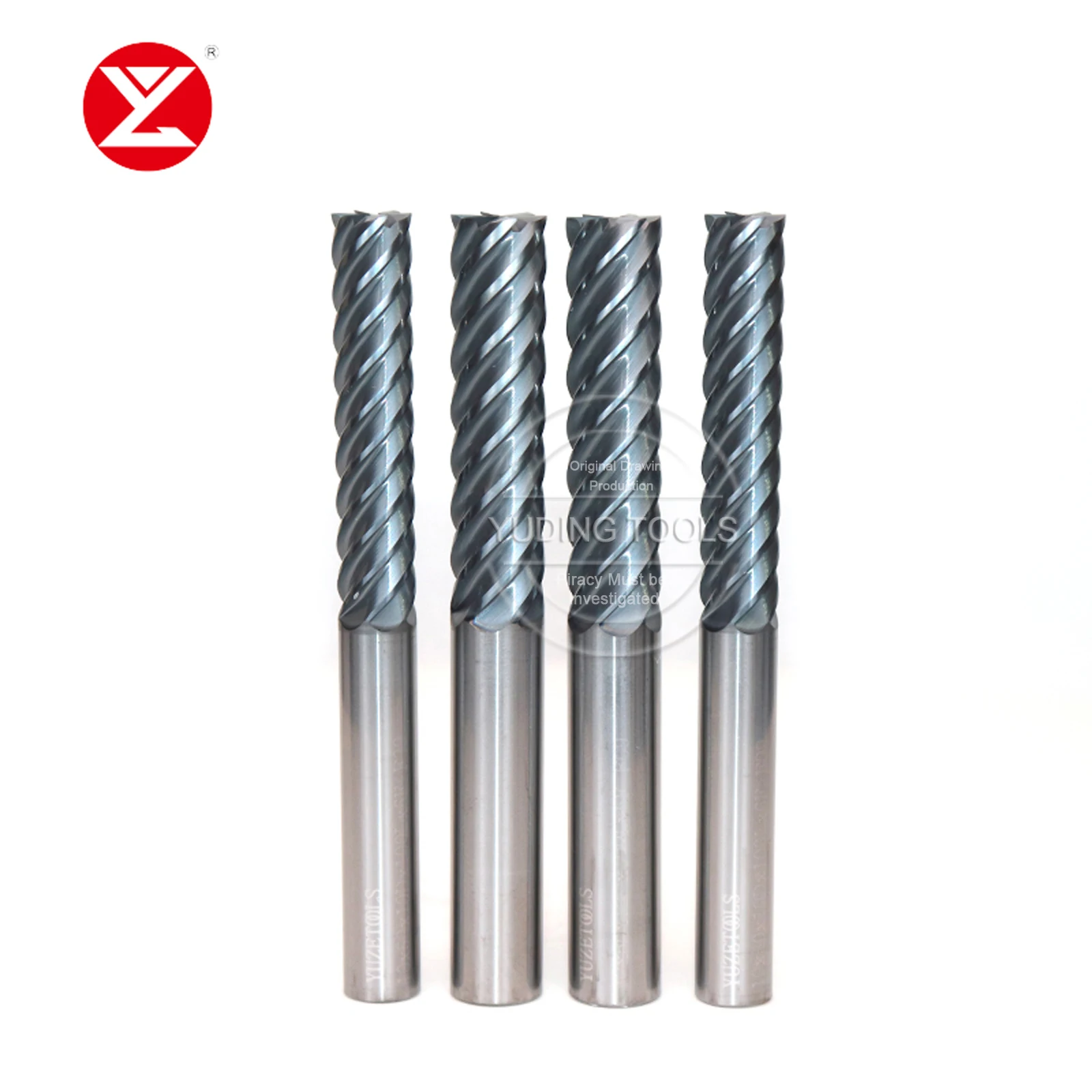 Carbide 6 Flute Square End Mills Bit Milling Cutter Bits Balzers Coating for Process Alloy Steel, Mold Steel CNC Milling Tools