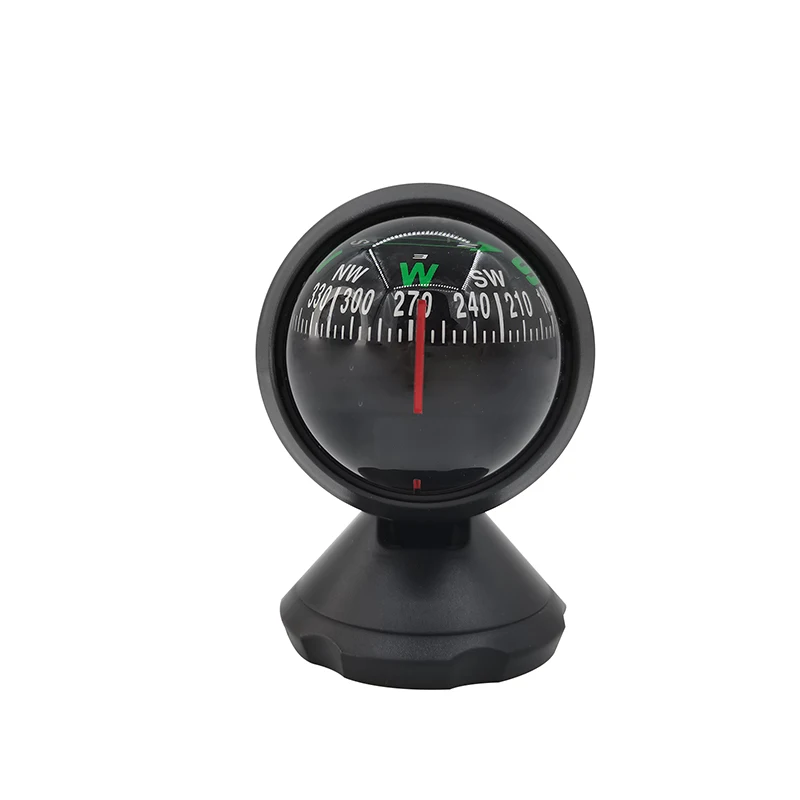 ISURE MARINE Round Bottom Black Compass Car Guide Ball Angle Adjustable Marine Yacht Direction Guide