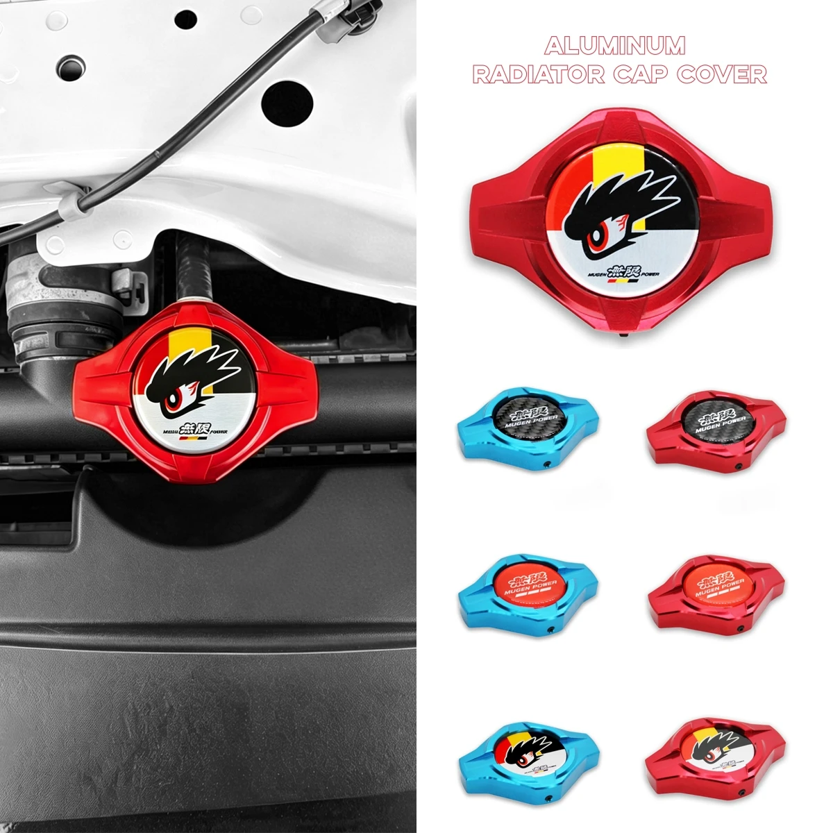 Aluminum Radiator Cap Cover for Honda Accord CIVIC SI Element ACURA INTEGRA S2000 PRELUDE CRV MUGEN POWER JDM