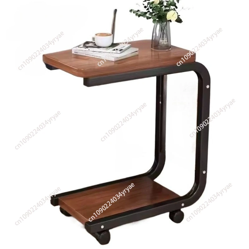 

Современная простая бамбуковая прикроватная тумбочка для спальни с подвижным колесом, небольшой приставной столик для гостиной, деревянная стойка для хранения