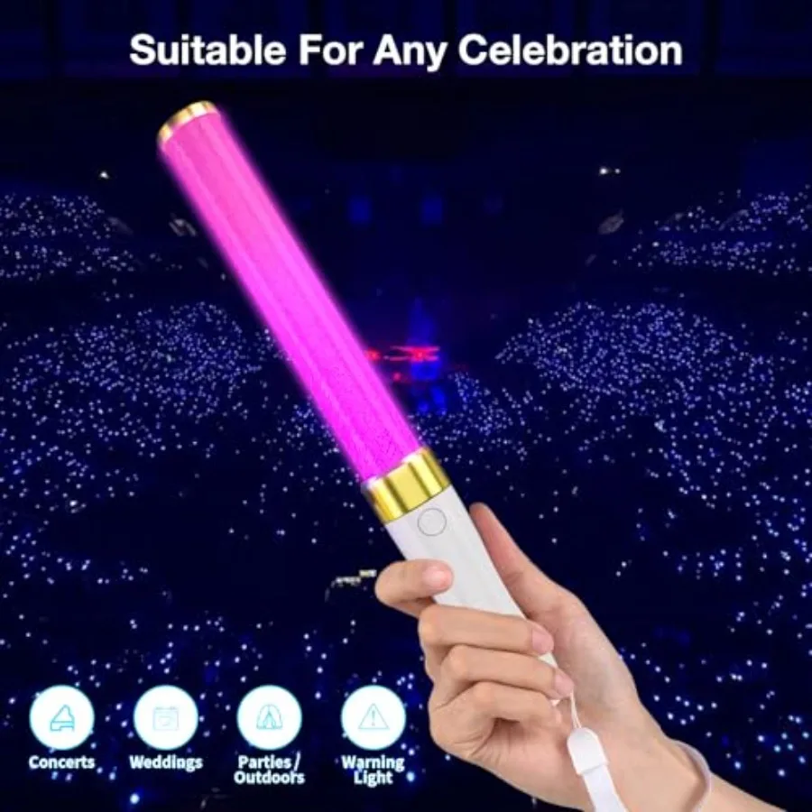 2-pack LED-lichtstokken 15 kleuren herbruikbare Glow Sticks Glow feestartikelen voor bruiloft verjaardag Raves Halloween Kerstmis Nieuwjaar