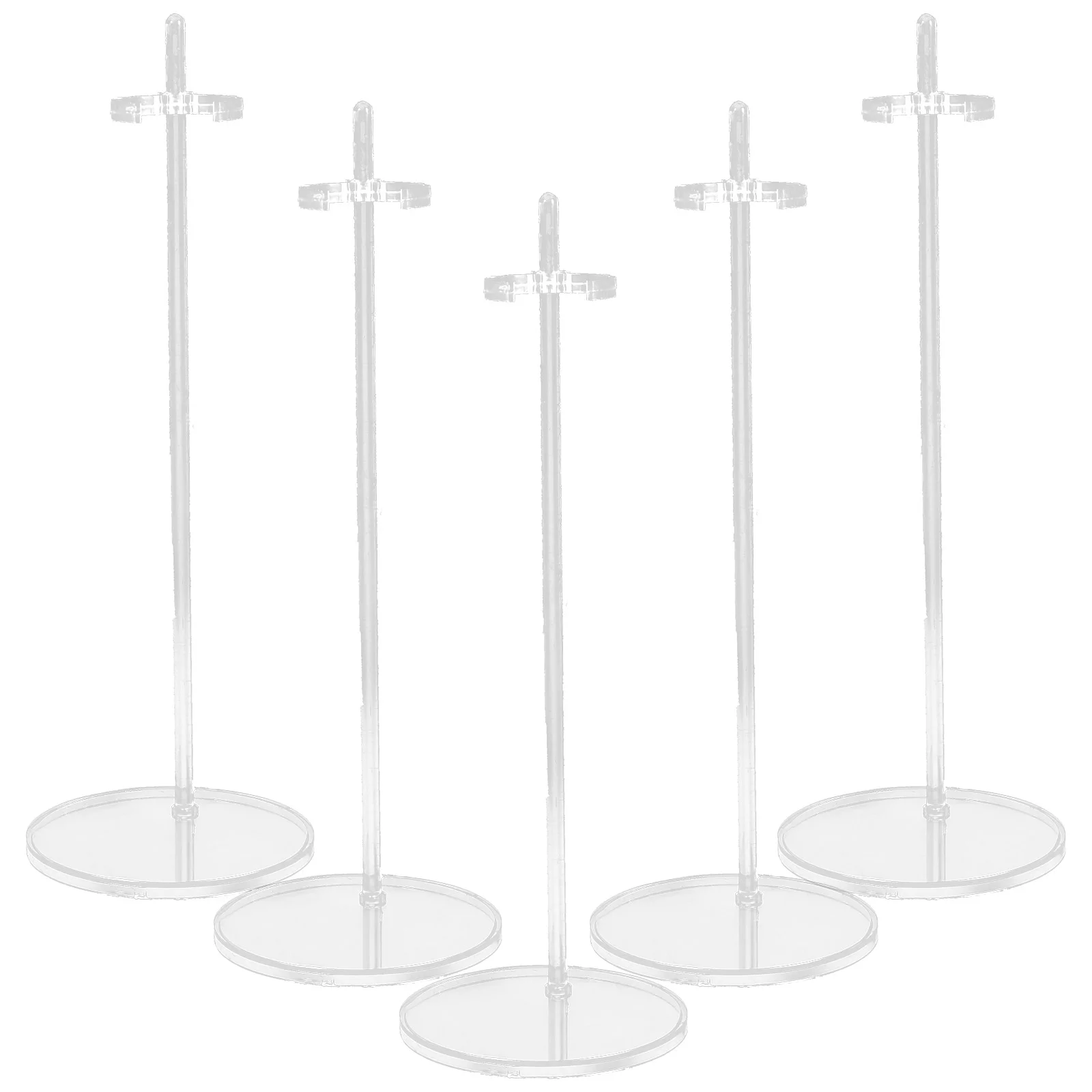 

5 Pcs Toy Stand Transparent Waist 5pcs Suitable for Most Dolls Support Stands Model Adjustable Figure Display Abs Bracket