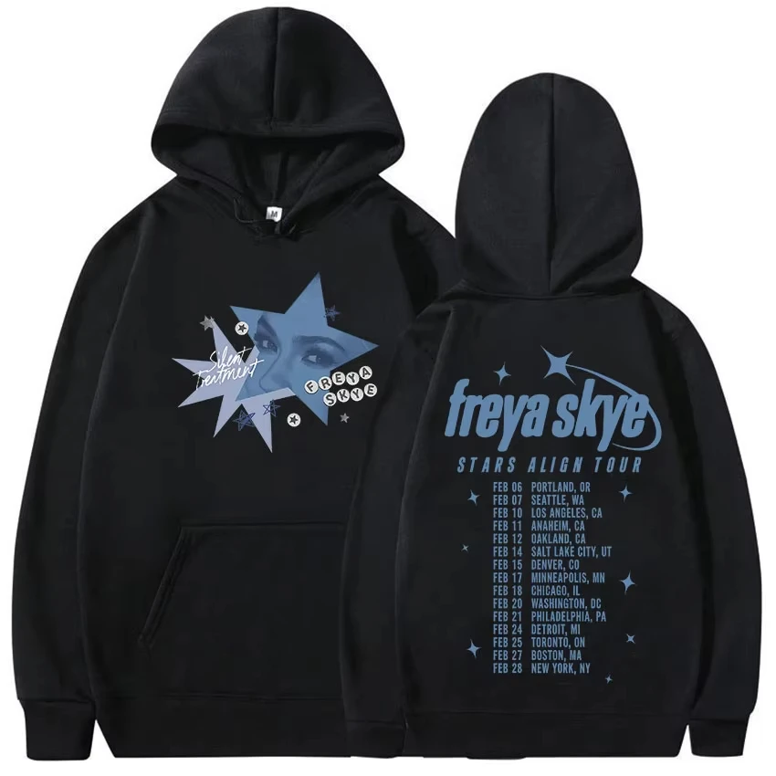 

Толстовка с графическим принтом Freya Skye Stars Align Tour 2026 для мужчин и женщин, модная толстовка высокого качества, ретро-толстовка оверсайз с длинными рукавами