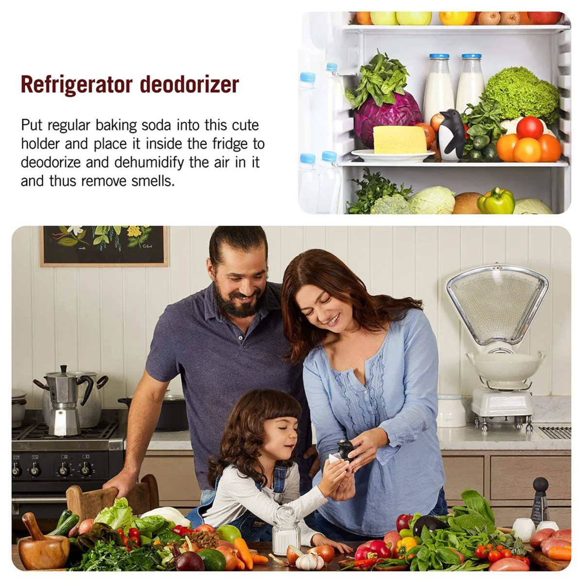حامل الصودا لإزالة الروائح الكريهة للثلاجة، مزيل رائحة الثلاجة اللطيف، مزيل رائحة الثلاجة