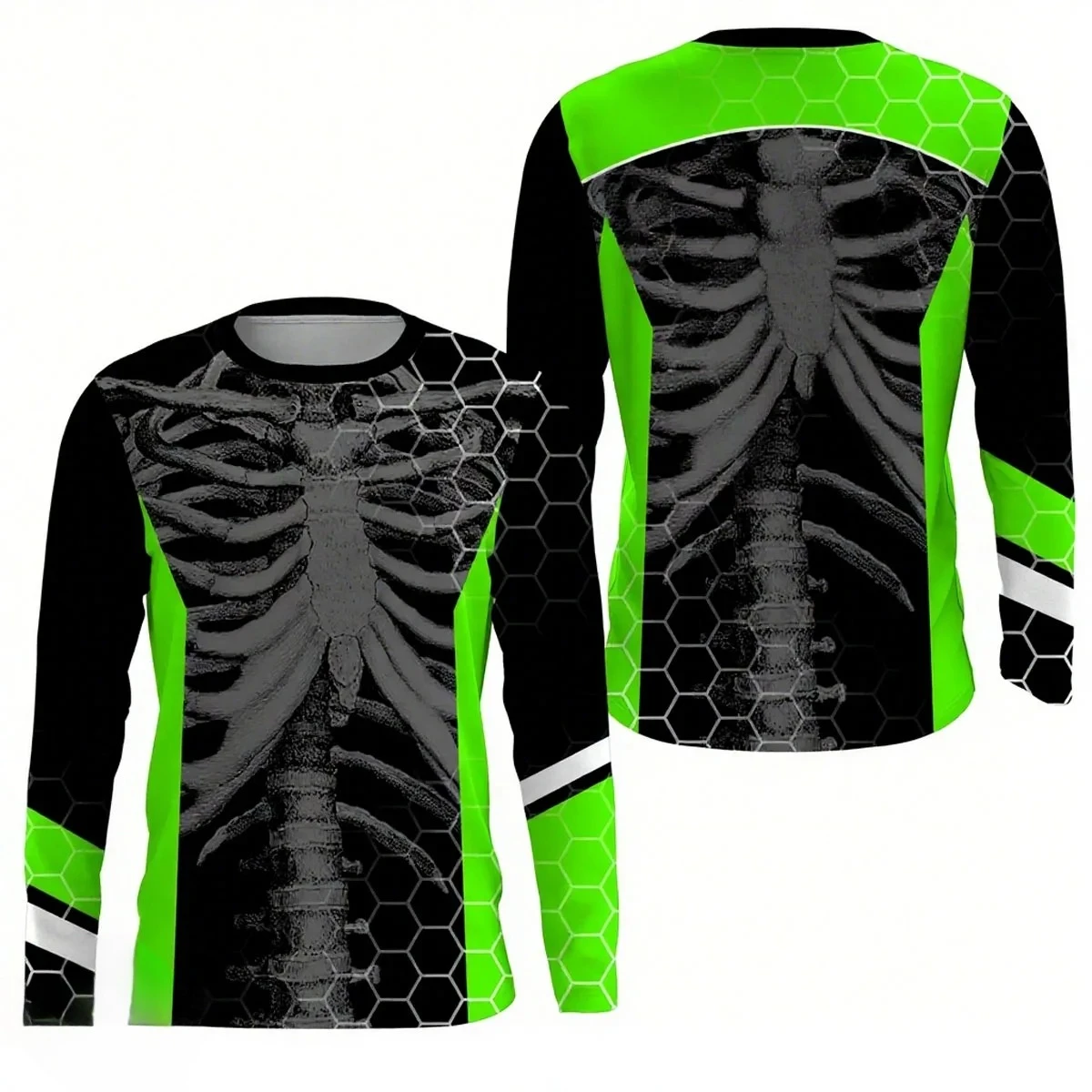 

2025 Hot New Style Cool Bone Motorcycle Motocross Jersey Men Women Sport T-Shirt Motorcycle Long Sleeves 3D Fashion Clothes