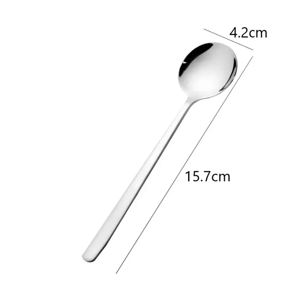 

Round Spoons Soup Spoons 6Pcs Bouillon Spoon Hotel Hot Pot Spoon Kitchen Essential Tools Long Handle Soup Ladle