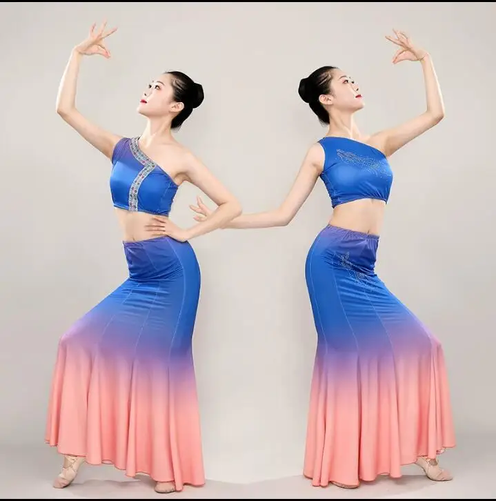 Dai Dance Vrouwelijke Fishtail Rok Pauw Jurk