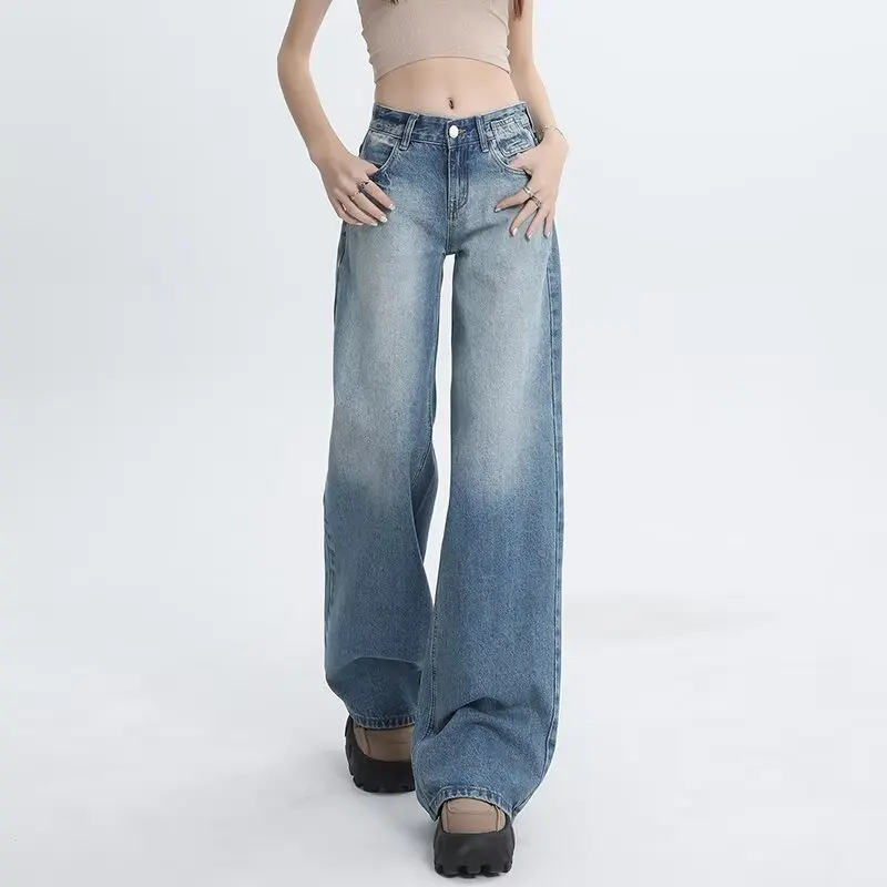 

Y2K Baggy Jeans for Women Trendy Low Rise Casual Straight Leg Boyfriend Jeans Denim Pants with Pocket Streetwear Women's Pants