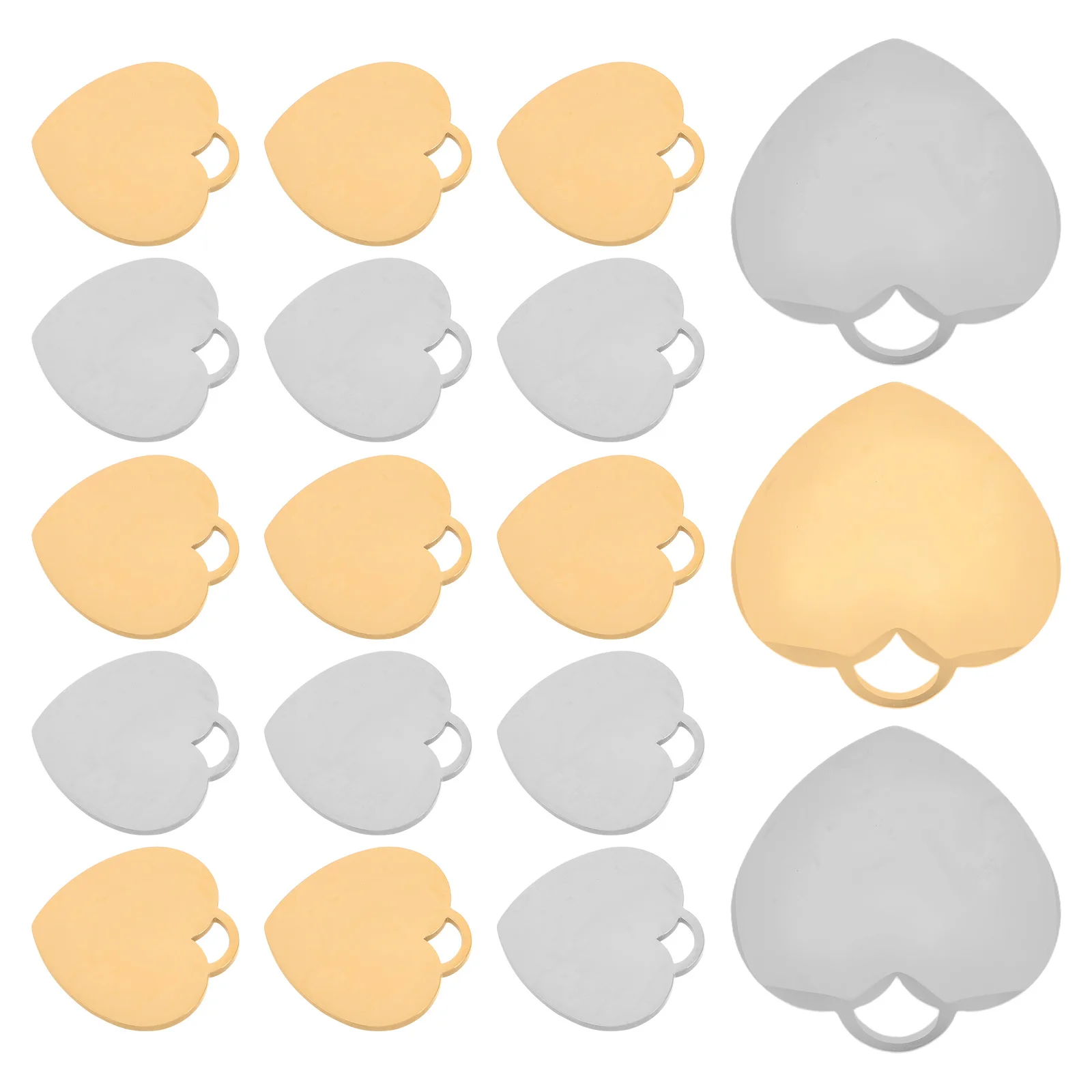 

20pcs Heart Shaped Pendant Blank Stainless Steel Diy Engraving Charms For Necklace Bracelet Keychain Jewelry Making Craft