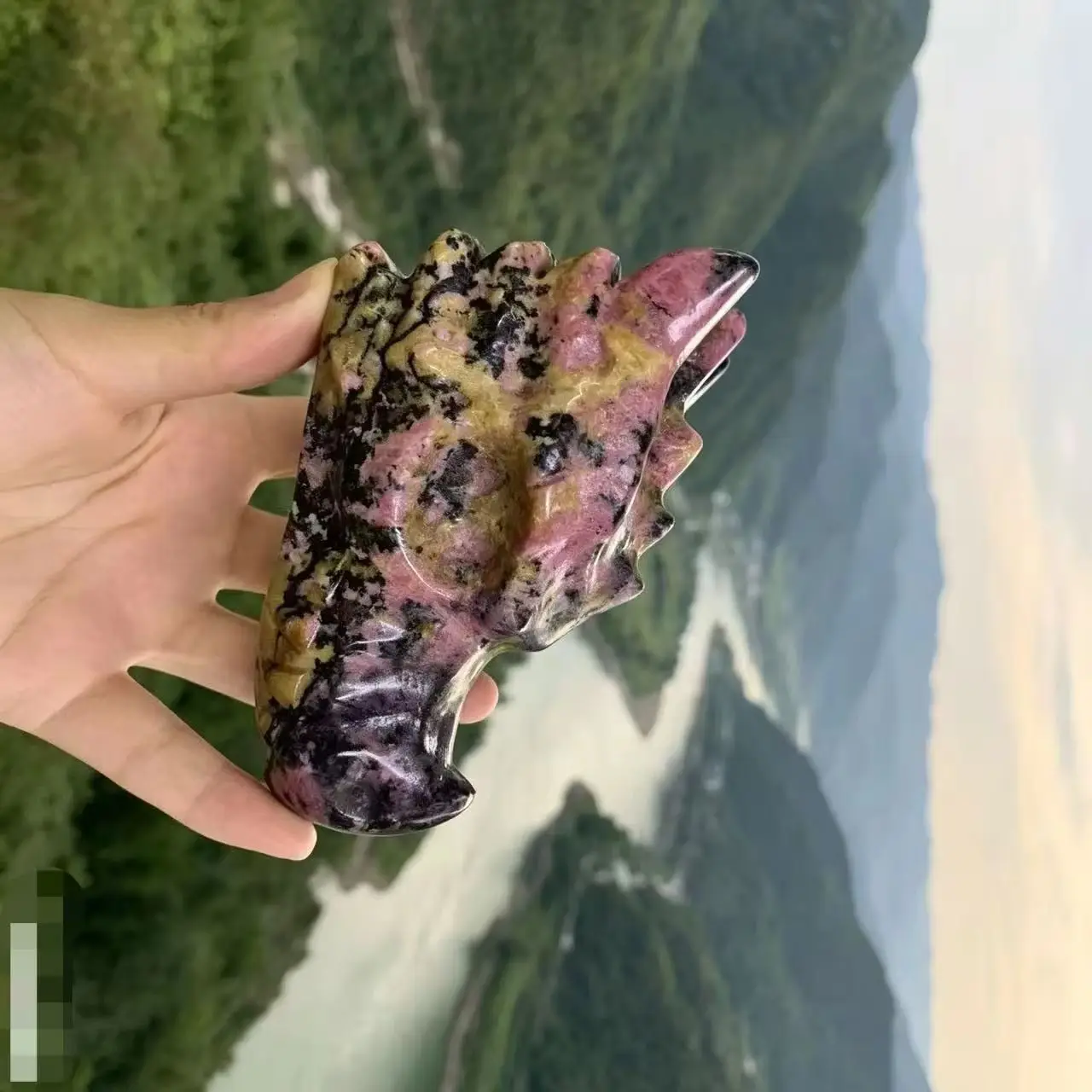 Natural Rose Stone Quartz Crystal Dragon Head , Energy Gemstone, Home And Office Decoration, Gift, Demagnetization, Divination,
