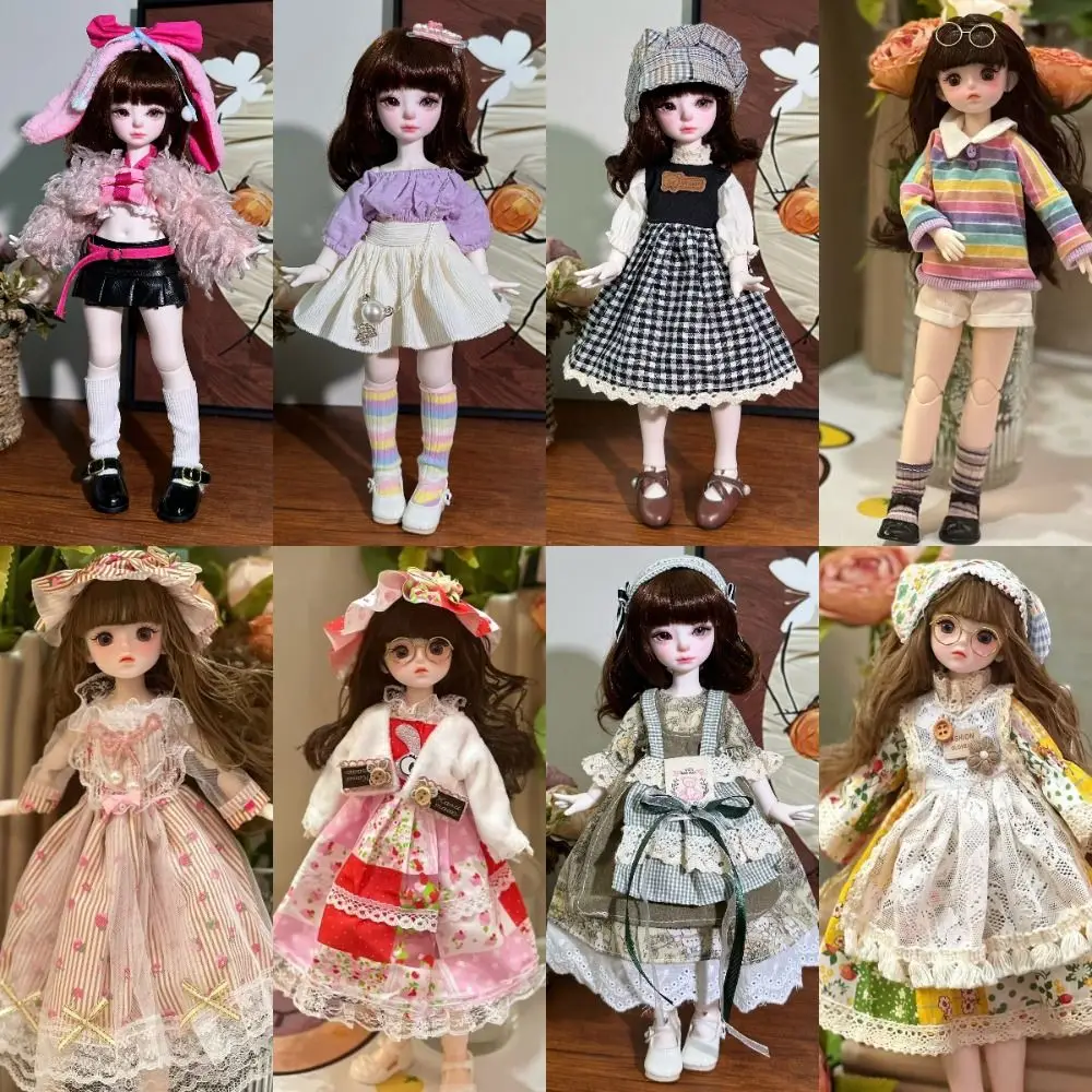 Fashion 1/6 30cm Doll 1/6 BJD Skirt DIY Replace 30cm Doll Clothes Handmade Kids Gift Doll Dress Up Cotton Doll