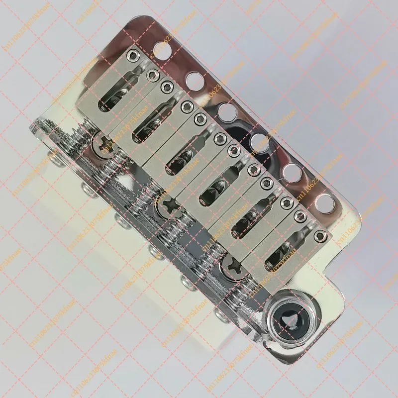 52.5mm 6-Point Tremolo Guitar Bridge Stainless Steel Block Saddles Chrome