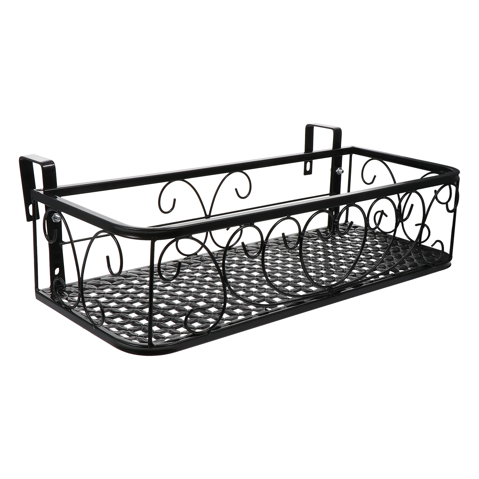 

Flower Pot Balcony Stand Metal Outdoor Planter Durable Rustproof Garden Home Deck Porch Hanging Railing Planter Rail Holder