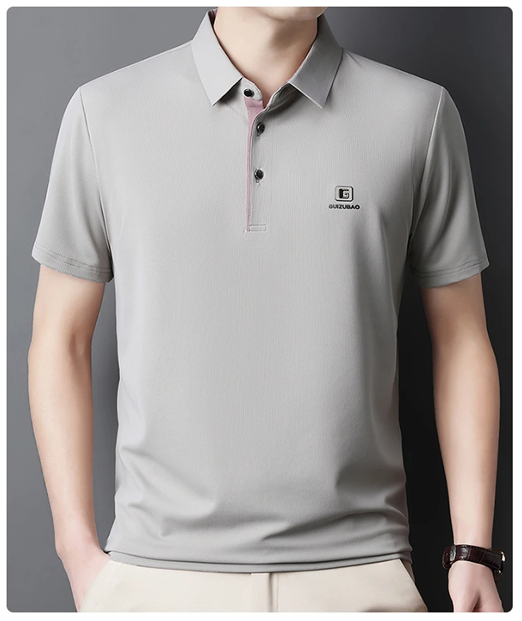 New Summer Short-sleeved T-shirt Middle-aged and Elderly Dad Outfit Business Casual Cotton Casual Lapel POLO Shirt Short-sleeved