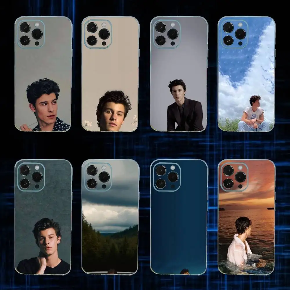 

S-Shawn Singer M-Mendes Phone Case For iPhone17,16,15,14,13,12,11 Plus,Pro Max Soft Transparent Cover