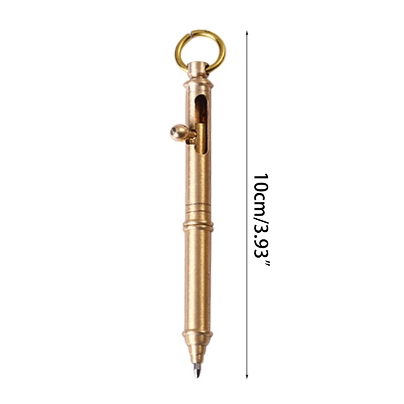 Imagem -06 - Bolt Action Brass Ballpoint Pen para Adulto Canetas de Assinatura Metálica Autoproteção Chaveiro