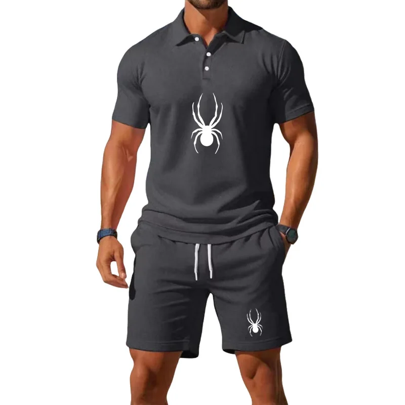 

New comfortable men's casual outdoor fashion 2026 T-shirt sports shorts summer short sleeved two-piece set