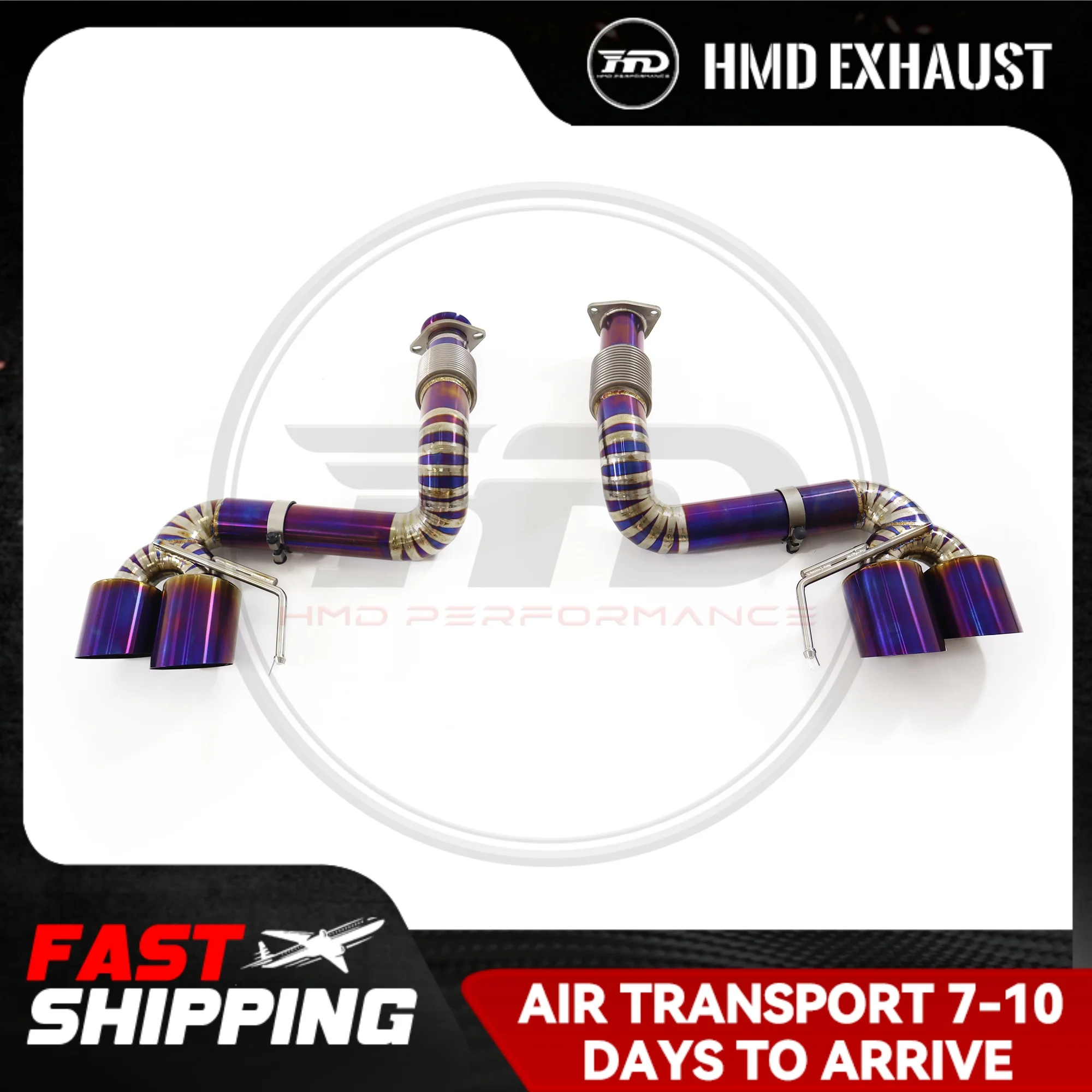 

System Performance Catback for Chevrolet Corvette C8 Without Valve Muffler With Ti Tips HMD Titanium Exhaust