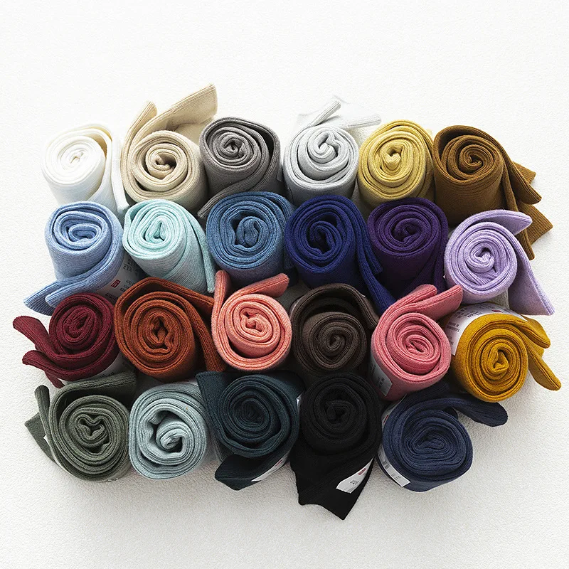 

CHAOZHU Japanese Double Needles Cotton Knitting Rib Thin Business Cotton Long Men's Socks Stretch Casual Daily Basic Brand Socks