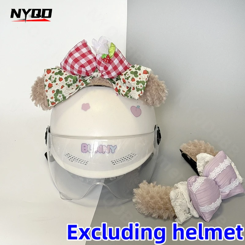 

Electric Bike Helmet Decoration Bow Strawberry Quick Release Sticker Accessory Ski helmet Universal Cat Ear Sticker