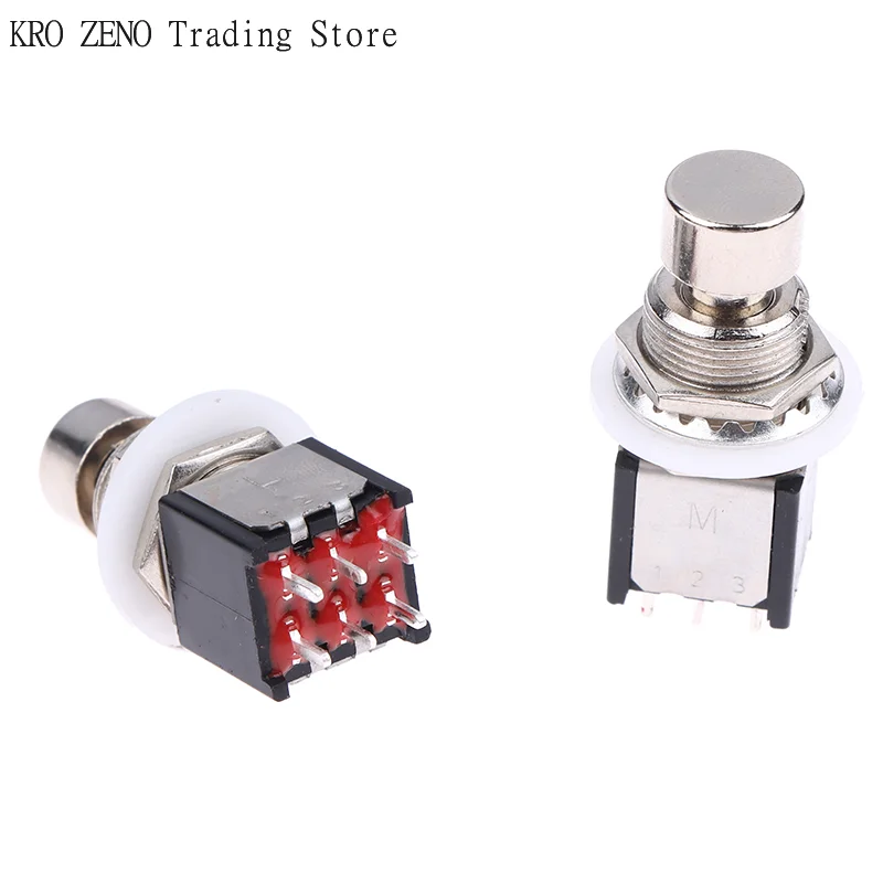 DPDT Latching Momentary ON/ON Foot Switch Guitar Effects Pedal Stomp Box 6Pin Emergency Stop Push Button For Guitar Effect Pedal