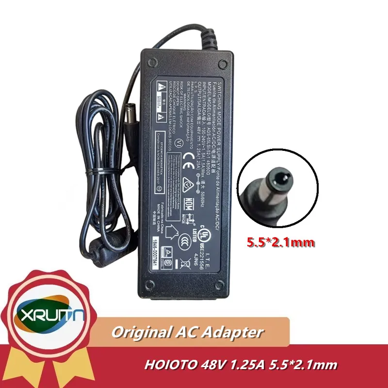 

Genuine ADS-65LSI-52-1 48060G HOIOTO AC Adapter 48V 1.25A Switching Model Power Supply for Unifi Ubiquiti US-8-60W 5.5x2.1mm