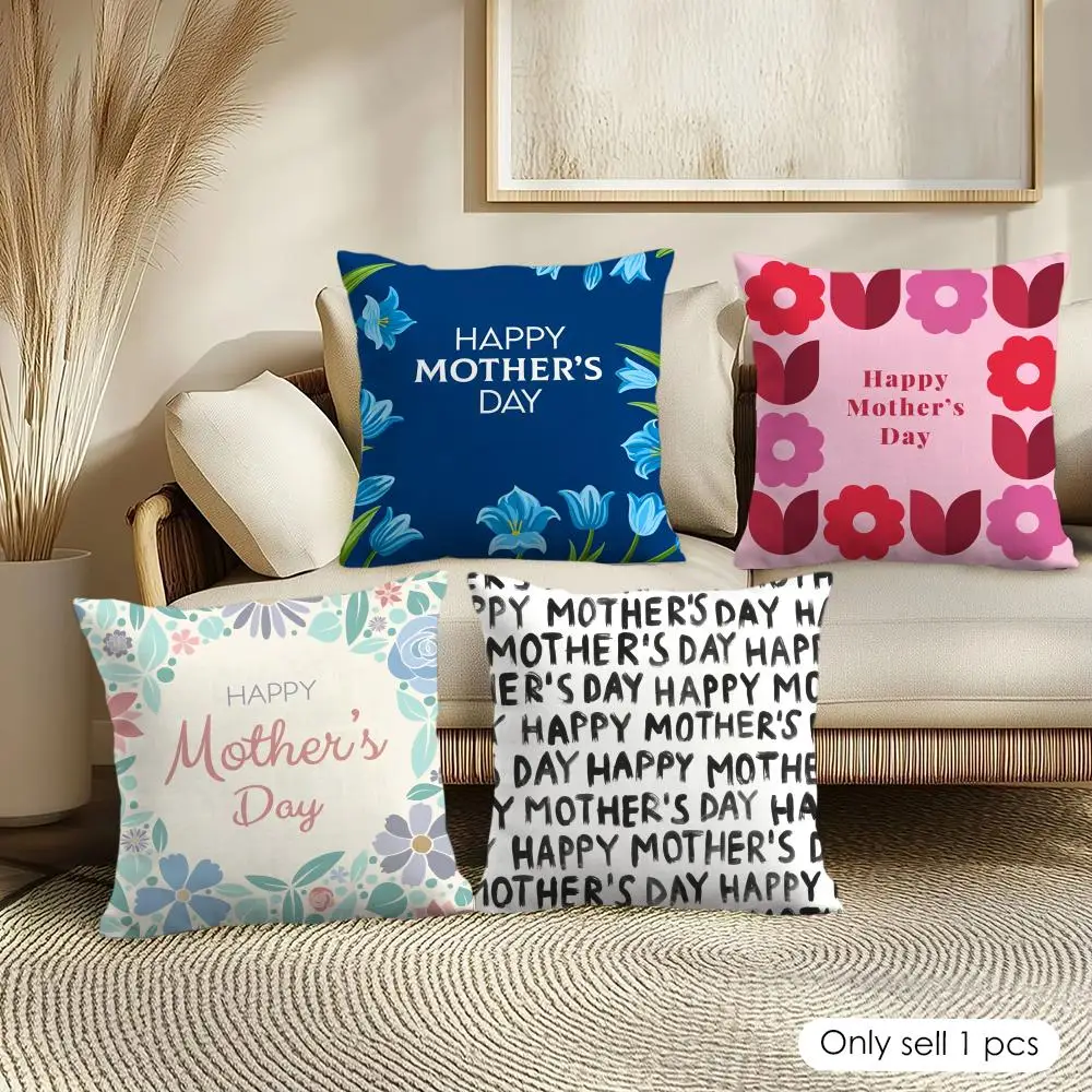 Happy Mothers Day Kissenbezug, weicher, kurzer Plüsch-Kissenbezug, glatte, gemütliche Textur, ästhetischer Kissenbezug, Heimdekoration