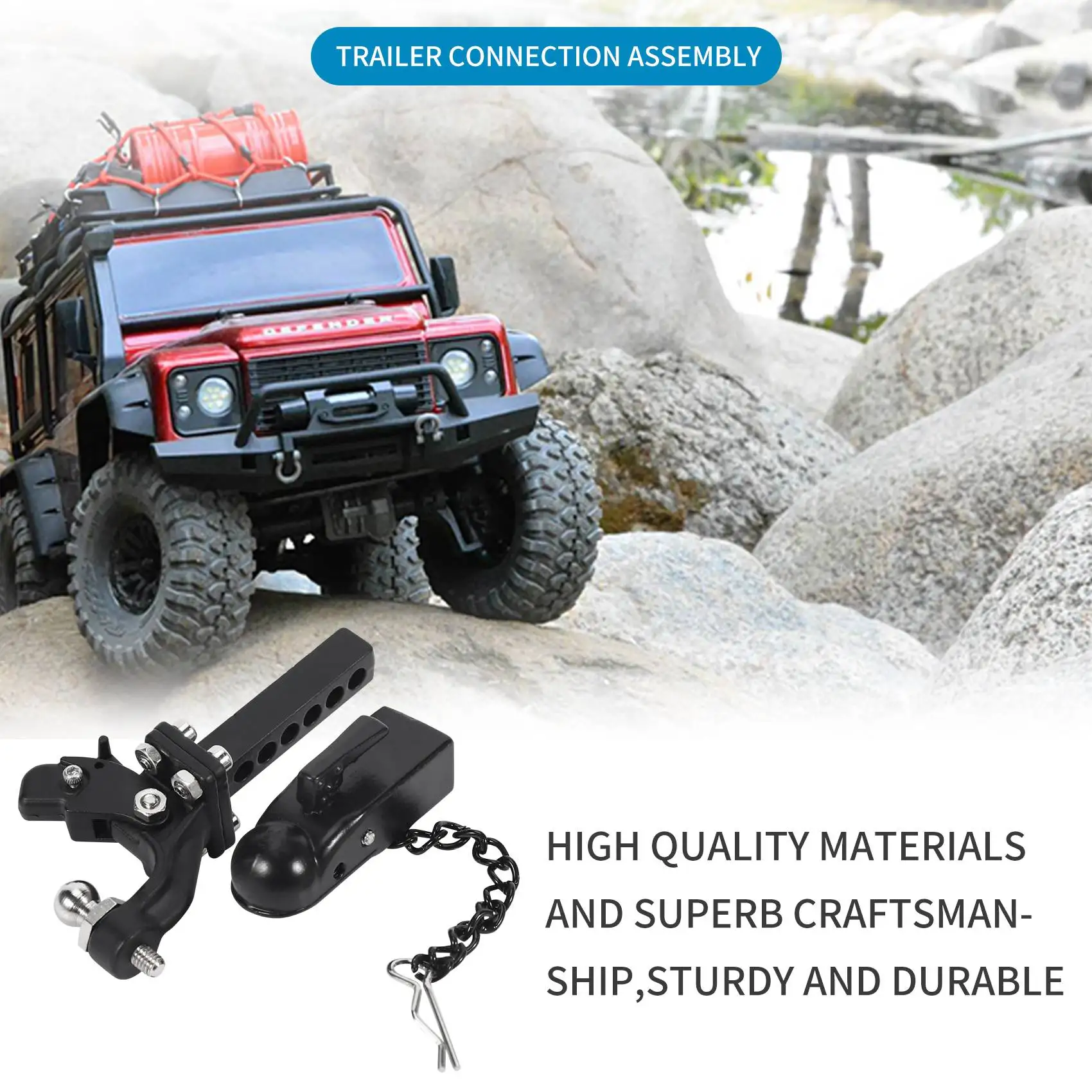 Kait Trailer halangan logam baru untuk SCX10 90046 Traxxas TRX4 1/10 mobil Remote Control perayap RC Model untuk bayi anak