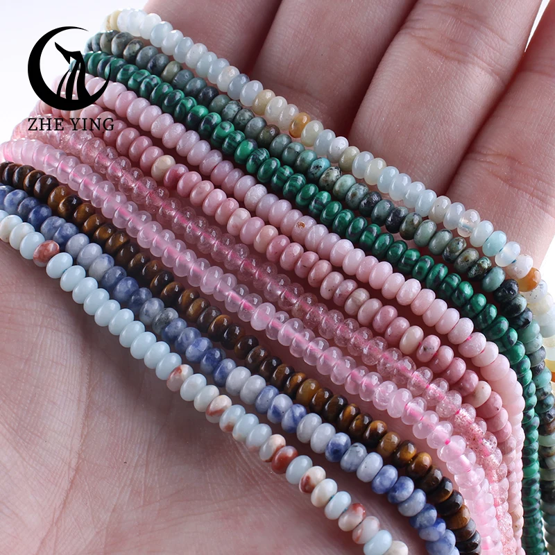 

New 2x4mm Rondelle Natural Stone Beads African Turquoise Amethyst Loose Spacer Abacus Beads for Jewelry Making DIY Accessories