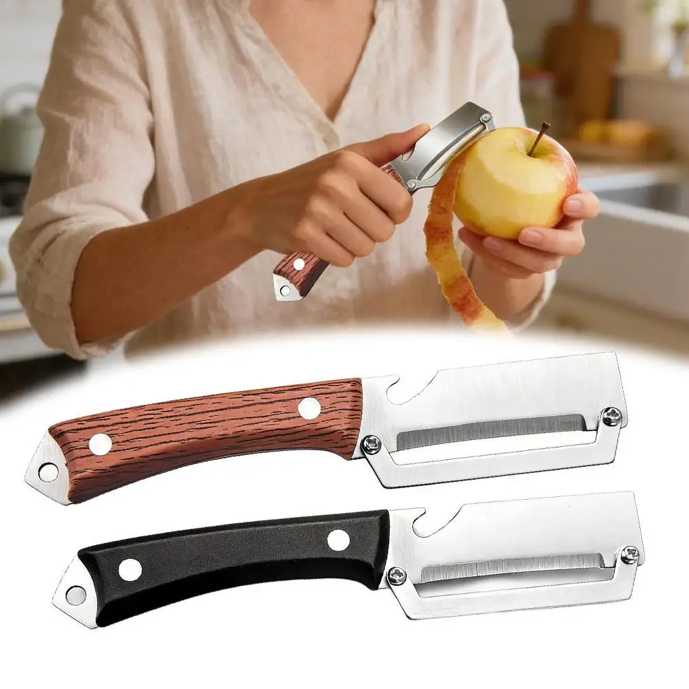 Stainless Steel Peeler Wooden Handle For Peeling Slicing Fruits Vegetables Smooth Operation Peeler Kitchen Accessories ﻿