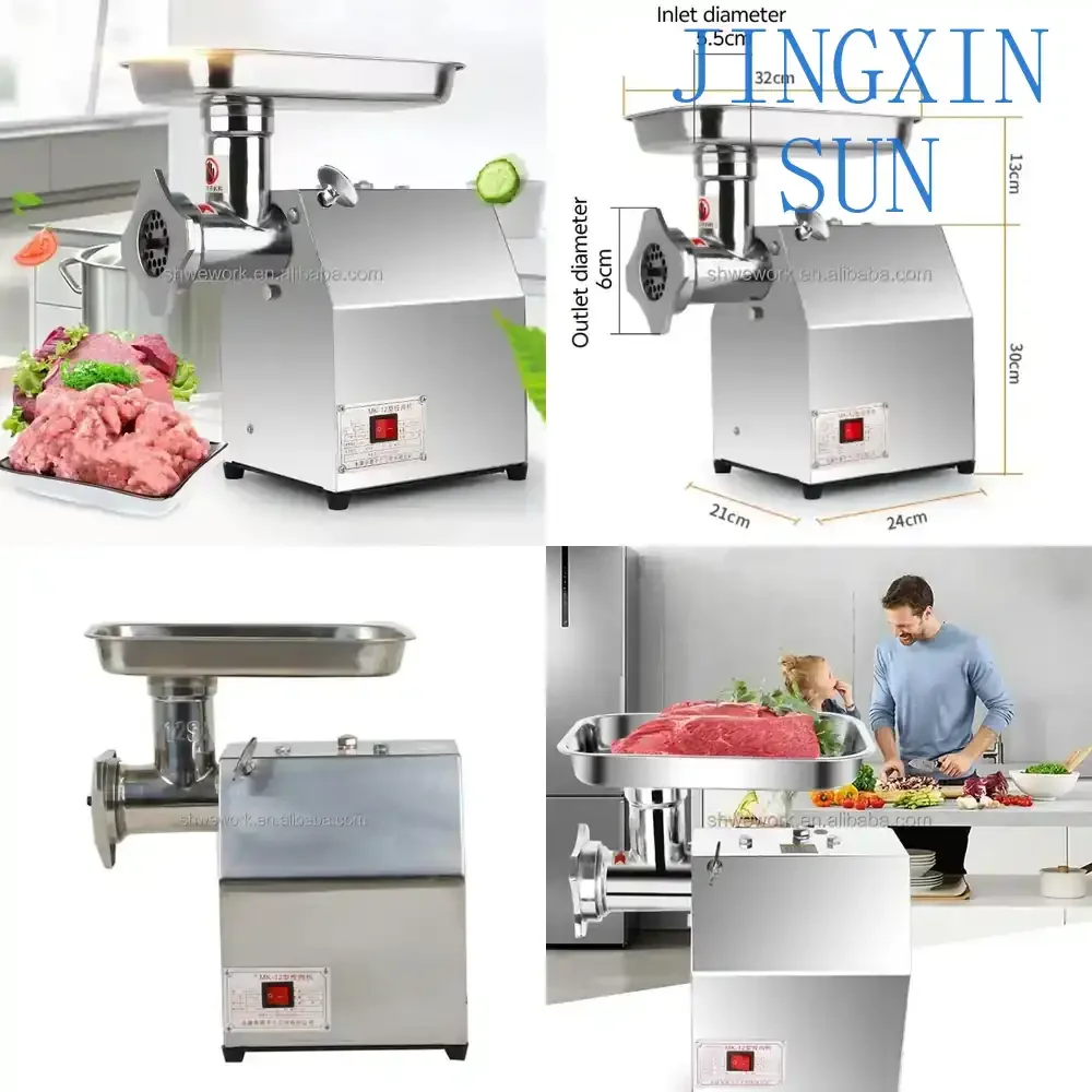 WeWork for Stainless Steel Commercial Meat Grinder Slicer with 2 Grinding Plates for Home Kitchen Meat Mincer Machine food