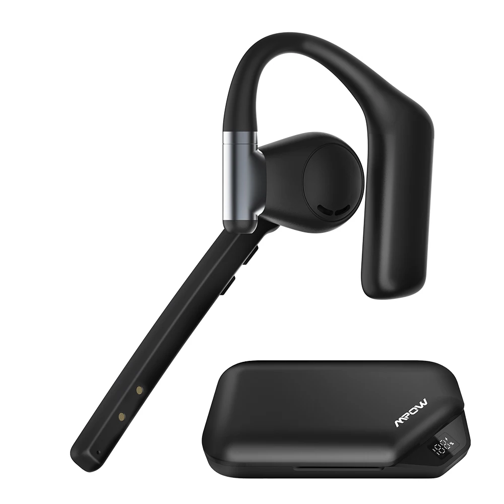 Mpow A6 Bluetooth 6.0 Headset with Microphone 96-Hour Open Ear Noise Canceling Wireless Earpiece Mute Button for Trucker Office