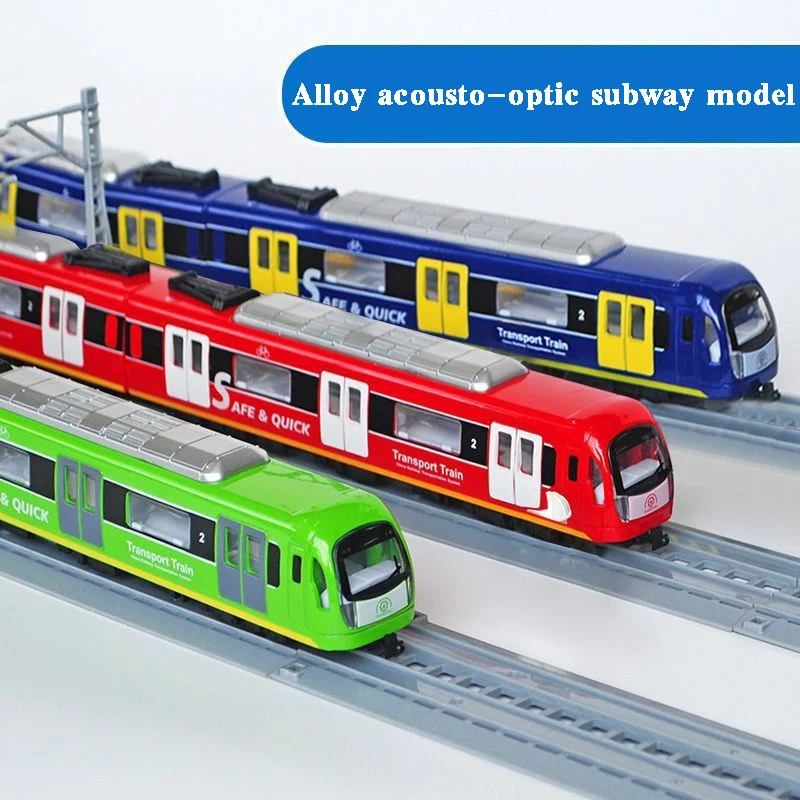 

Alloy Subway Toy Simulation Metal Train Model Sound And Light Backmotion Car Track Toy Children Boys Educational Gift