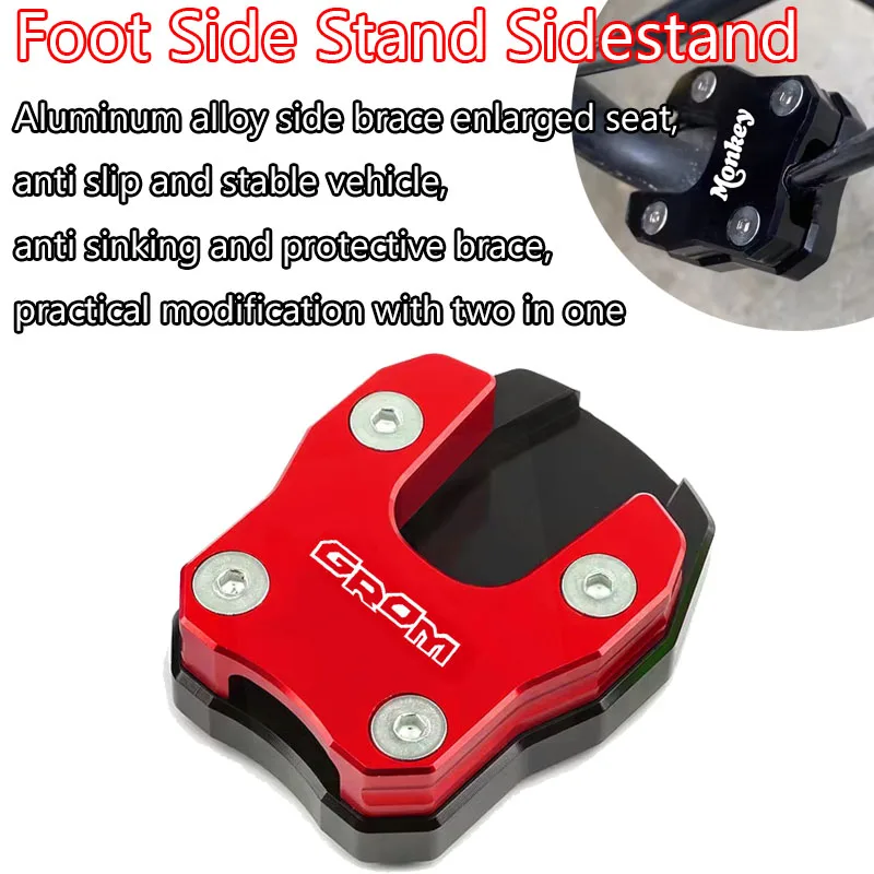 

For GROM MSX125 MSX 125 2019-2024 Motorcycle Accessories Kickstand Foot Side Stand Sidestand Extension Pad Support Plate