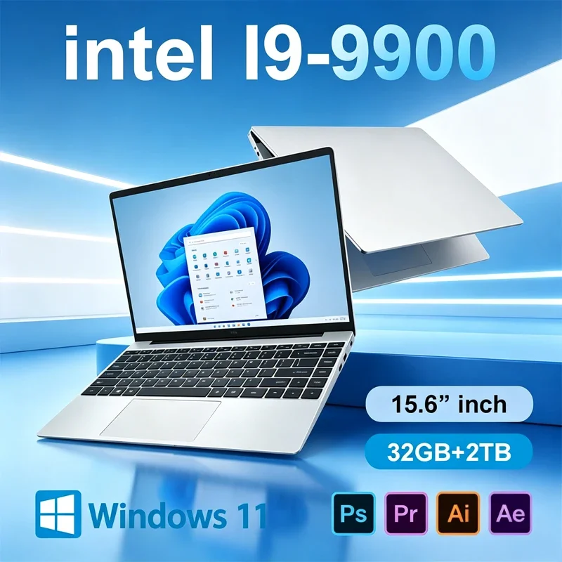 New 15.6 Laptop Intel Core I9-9900 32GB 2TB Gaming PC Ultra Slim Office Study Computer PC Windows 11 Pro 1920*1080 HD