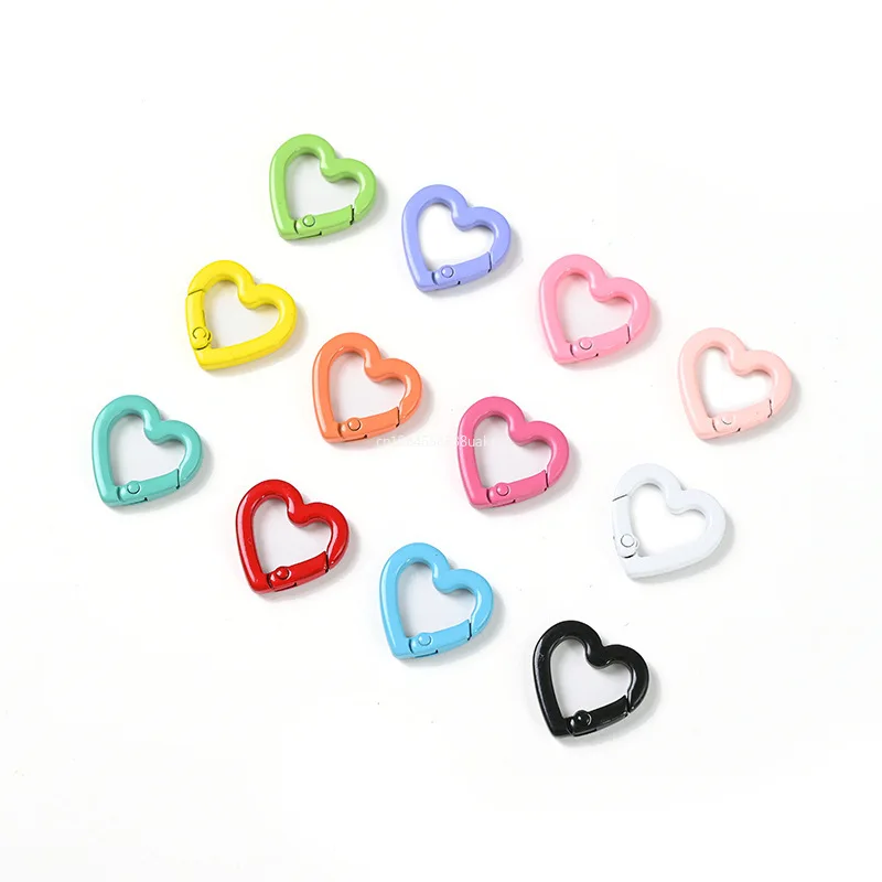 1Pcs 22mm Heart Shaped Carabiner Hook Ring Keychain Keyrings for DIY Jewelry Making Supplies Connector Buckles Accessories image 4