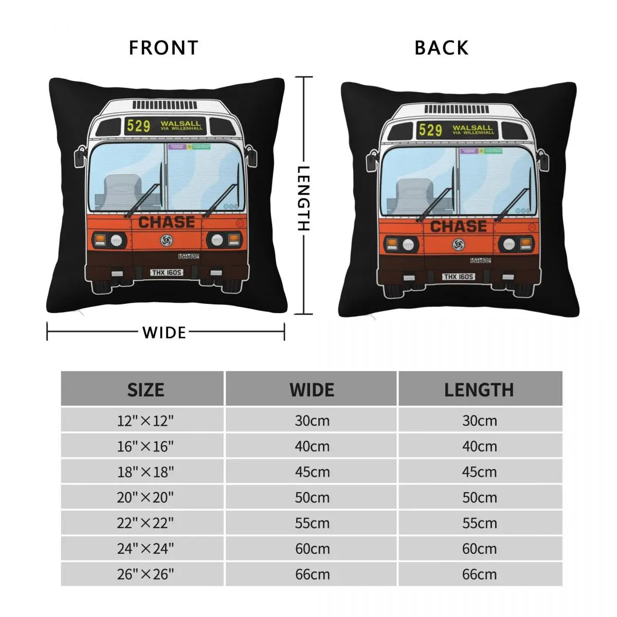 Chase Bus Pillowcase Polyester Linen Velvet Printed Zip Decor Home Cushion Case 18