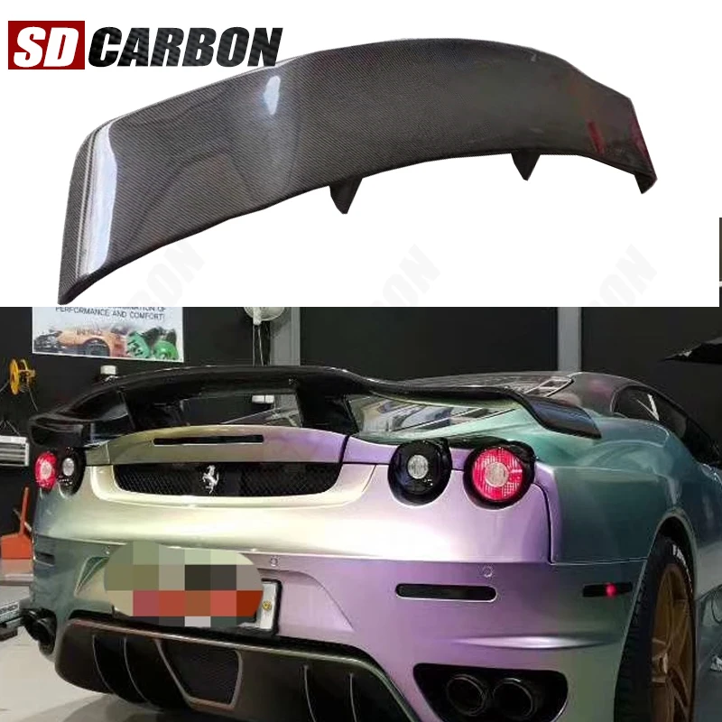 

Высококачественный спойлер из углеродного волокна для Ferrari 430, задние хвостовые плавники, автомобильное крыло в виде утконоса, модернизация заднего крыла, обновленный комплект кузова