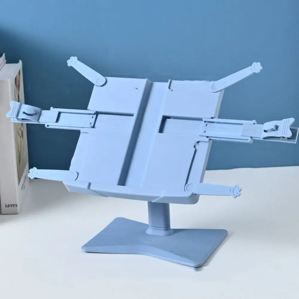 Adjustable Angle Lifting Landing Book Stand with Clip Extendable Reading Bookshelf Plastic Anti-slip Mat Book Holder Student