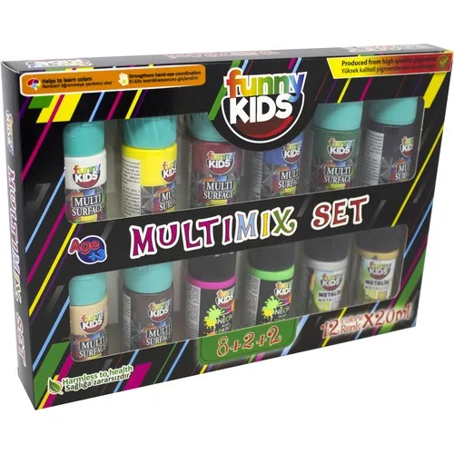 Funny Kids 8 + 2 + 2 Multimix Set 12 Color x 20 ml