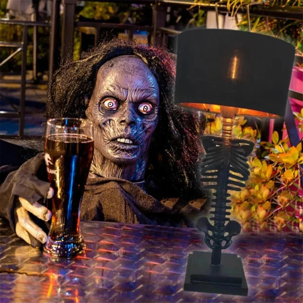 أضواء الهالوين A61KK، جو الحفلات، لوازم سطح المكتب على شكل جمجمة، أضواء ليلية على شكل جمجمة، ديكورات غرفة الهالوين