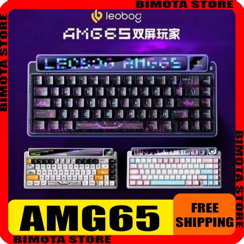 

LEOBOG AMG65 Mechanical Keyboard Three Mode RGB Hot Swap Gaming Keyboard TFT LED Screen PBT 67 Keys Gamer Accessories Gifts