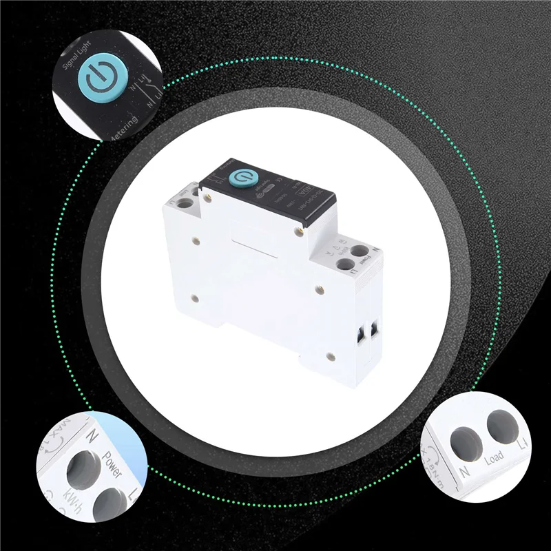 

ABSE-40A Tuya, однофазный Din-рейка, WIFI, умный счетчик энергии, таймер, монитор энергопотребления, кВтч, ваттметр