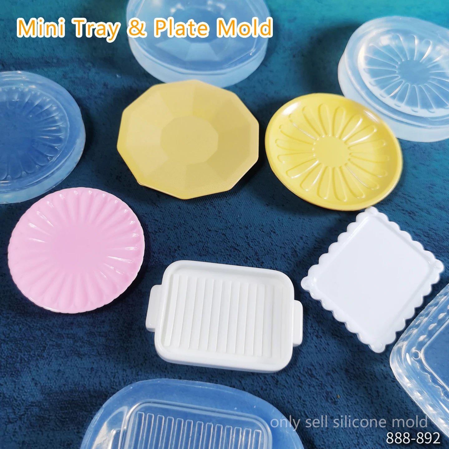 

DIY Handcraft Mini Tray & Plate Mold Epoxy Resin Mold Miniature Pinching Mould Epoxy Resin Mold UV Resin Moldse