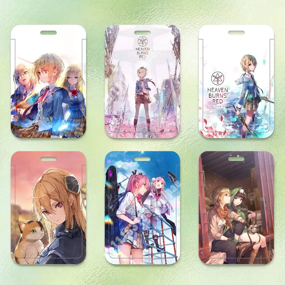 Key Anime H-Heaven Burns Red Plastic Card Holder Worker ID Card Clear Transparent Employee Visitor Pass