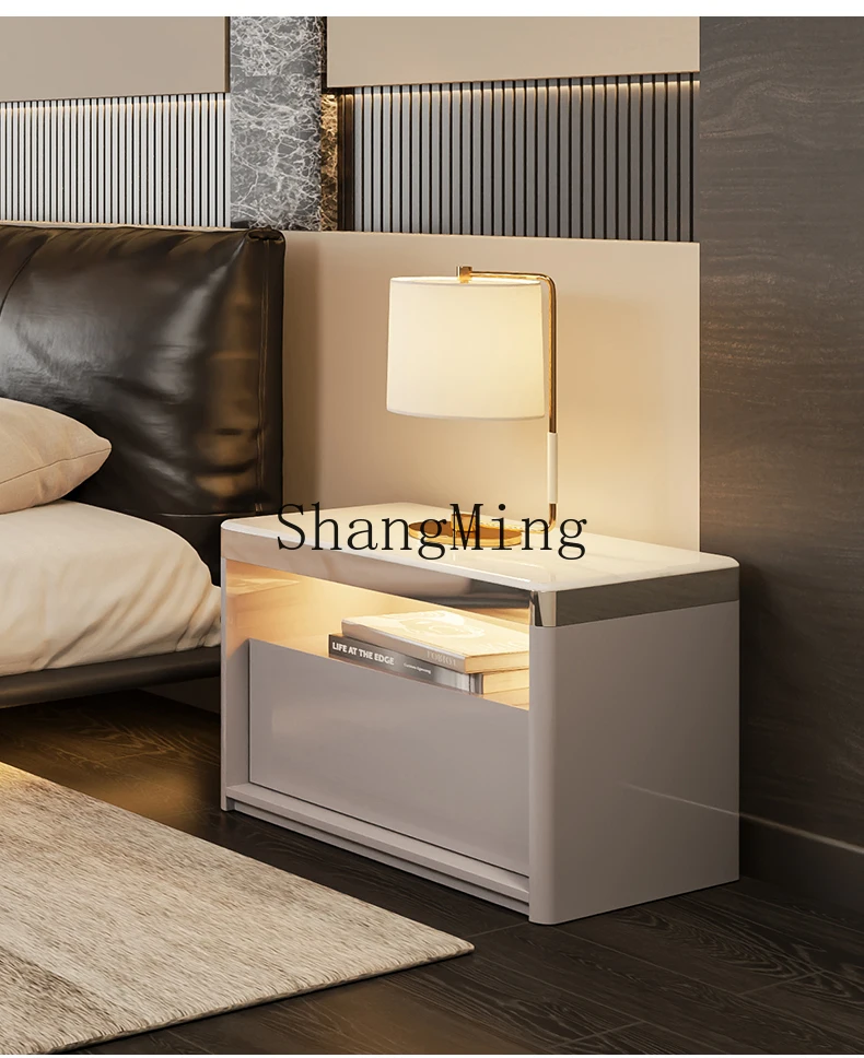 

CL minimalist bedside table bedroom light luxury high-end marble storage bedside table household bedside table