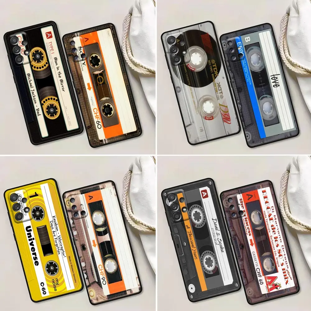 

Retro Audio Cassette Tape Vintage Style Case For Samsung Galaxy A52 A73 A53 A72 A52S A71 A51 A54 Note 20 Ultra 10 9 8 Back Cover