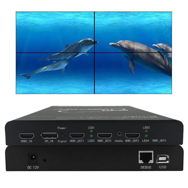 Best Selling TV Display Monitor Video Wall Controller 4K Arbitrary Splicing Screen HDMI