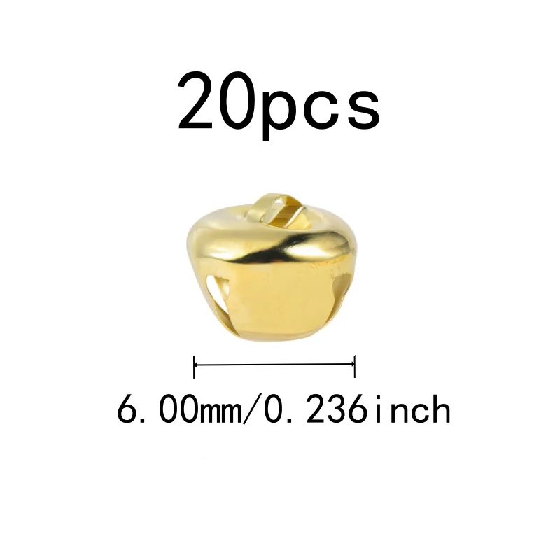 6mm Cross Bells 20 pcs, Clear Crisp Sound, Cross Shape Design, for DIY Craft Accessories, Multipurpose, Gold